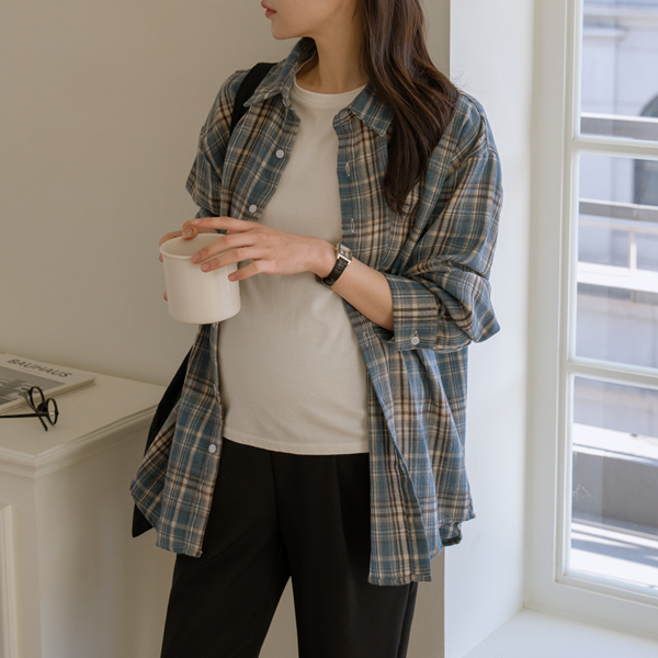 Maternity*Simon Loose Check Shirt