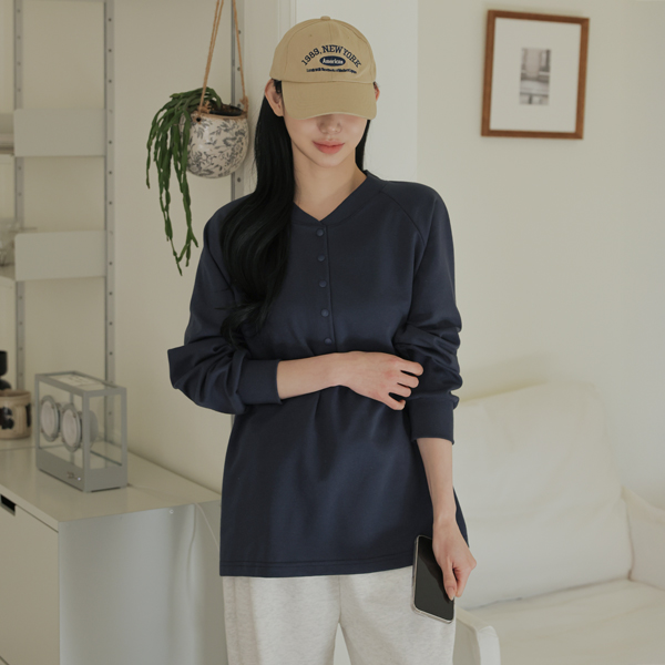 [S-made] Nursing clothes*10 seconds nursing simple man-to-man tee