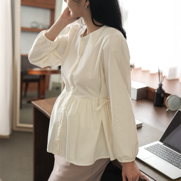 [S-made] Maternity*Adjustable Rich Flare Maternity Blouse (Nursing Available)
