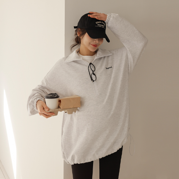 [S-made] Maternity*Hip Cover Boxy Fit Half-Open Maternity T-Shirt (Nursing-Friendly)