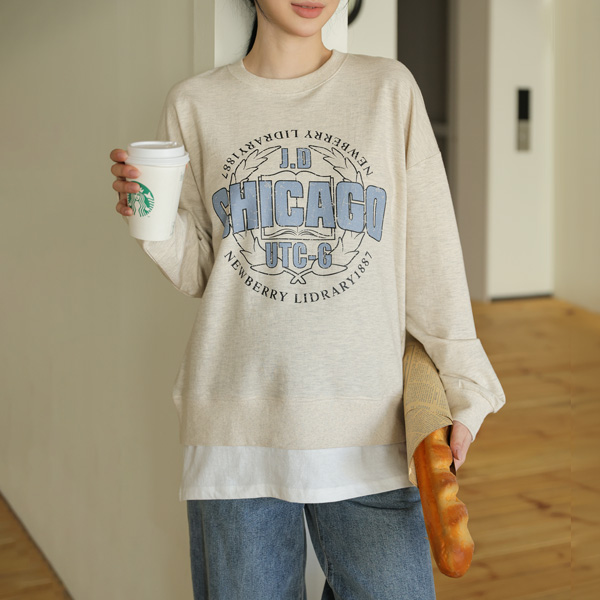 Maternity*Chicago layered sweatshirt