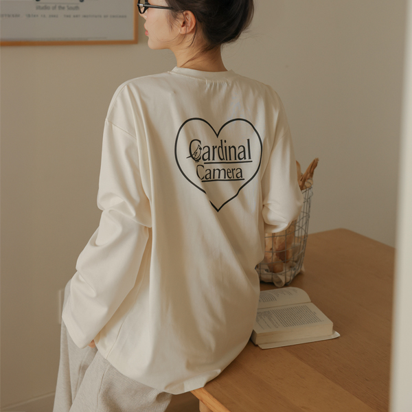 Maternity*Cardi Heart Loose T-shirt