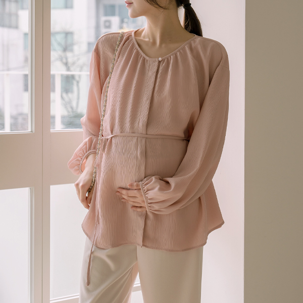 <b>[Yoru material/body cover/loose blouse]</b> [S-made] Maternity*Comfortable yoru loose fit maternity blouse