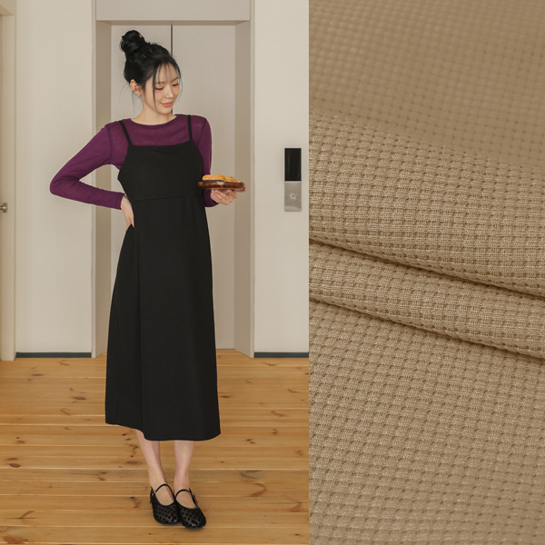 <b>[Popular Item]</b> [S-made] Maternity* Tight Waffle Waist Bustier Maternity Dress