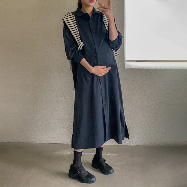 Maternity*Rush Shirt Cut-Out Maternity Dress (Nursing-Friendly)