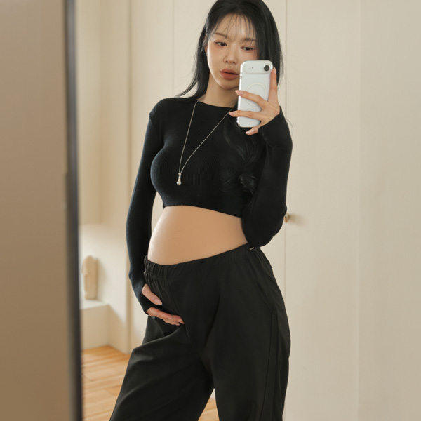 Maternity*Handwarmer Crop Knit (Full-term/Weekly Photography)