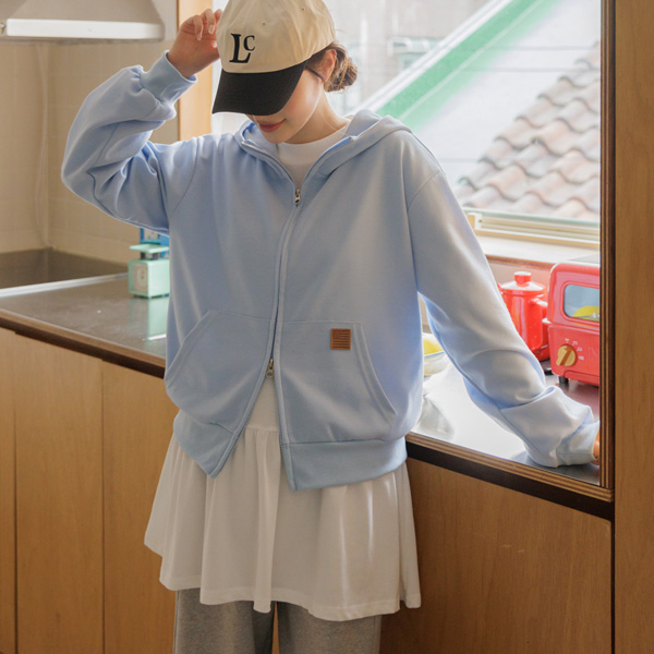 Maternity*High Neck Two-Way Label Hoodies Zip Up