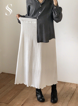 [S-made]Maternity*Salang frill banding long maternity skirt