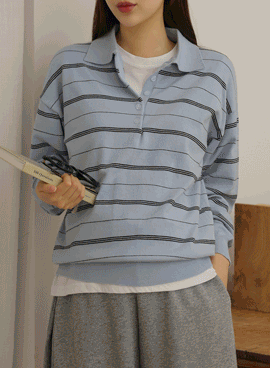 Maternity*Sentik Stripe Collar Knit