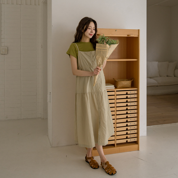 <b>[Opening Special]</b> <b>[Body Shape Cover👍/Layered Dress/Generous Size]</b> [S-made] Maternity* Rustling Shirred Tiered Maternity Dress