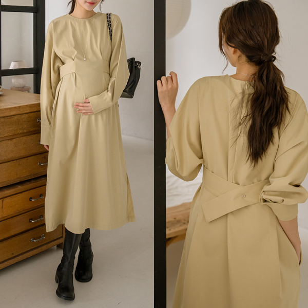 Maternity* Tusbelted maternity dress