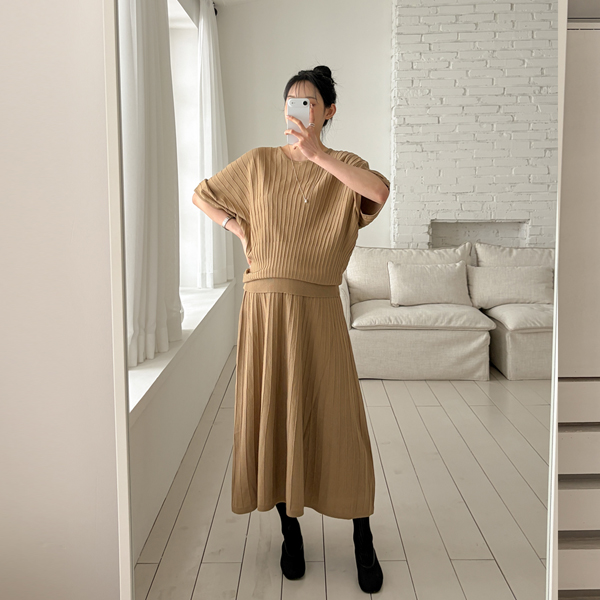 Maternity*Stingray Pleats Top and Bottom Set