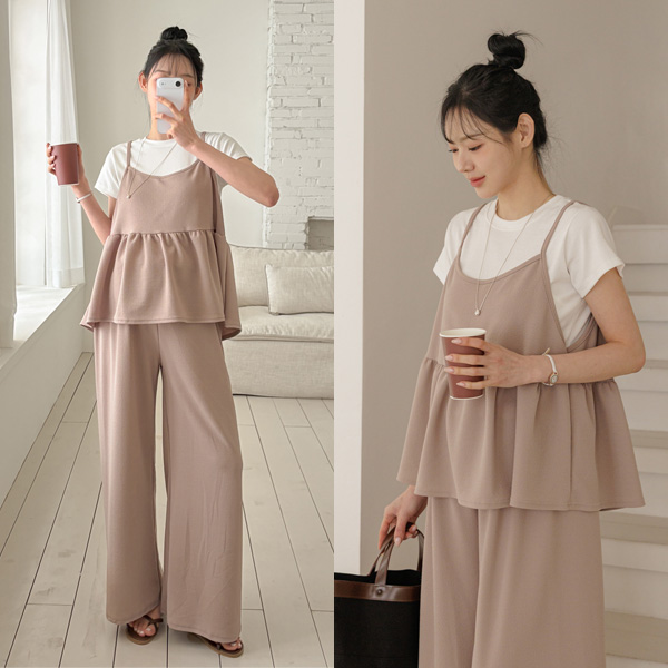 Maternity*Flare Bustier Top and Bottom Set