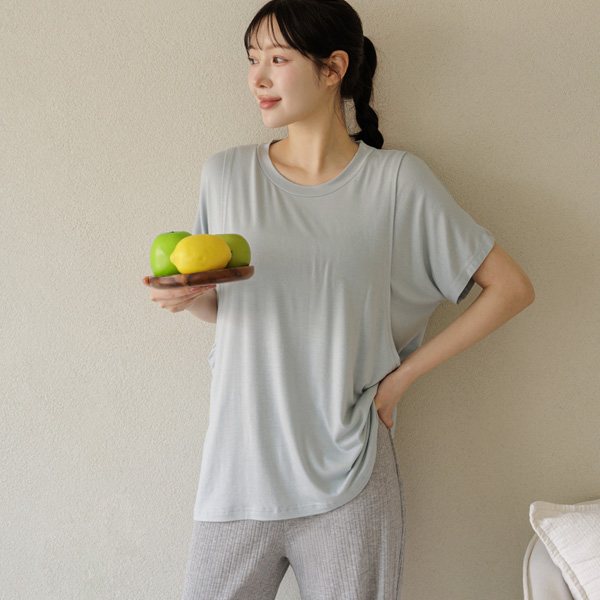<b>[Special Offer 1+1]</b> Nursing Wear*Sallang Rayon Short Sleeve Nursing Tee