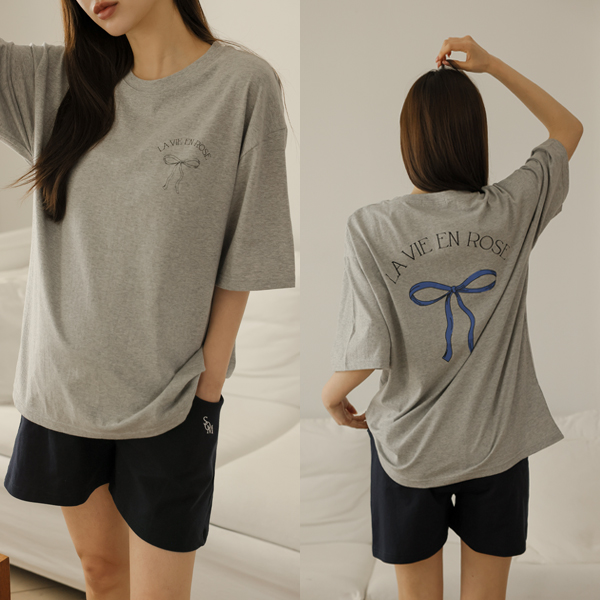 Maternity*ribbon lettering box t-shirt