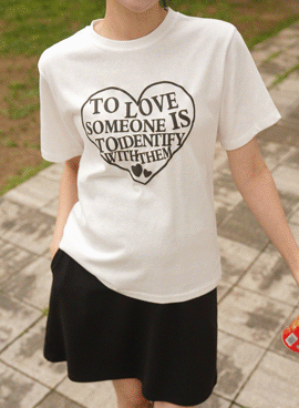 Maternity*Lovesomeoneheartlettering Short Sleeves T-shirt