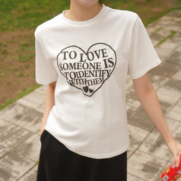 Maternity*Lovesomeoneheartlettering Short Sleeves T-shirt