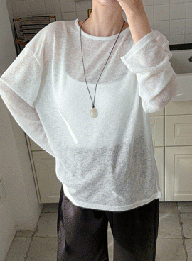 Maternity*Salanta Back Button Loose Long Sleeve T-shirt