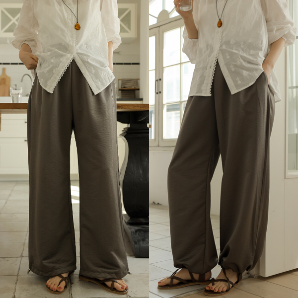 <b>[2 Sizes/Adjustable Fit]</b> Maternity Silk Satin Two-Way Maternity Pants