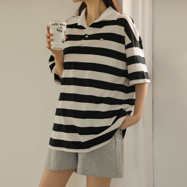 Maternity* Pendant Striped Short Sleeve Maternity T-shirt