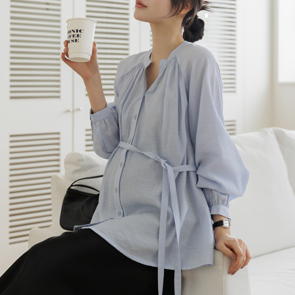 <b>[Luxury/Delicate Fit]</b> [S-made] Maternity*Flowing Maternity Blouse that feels like silk