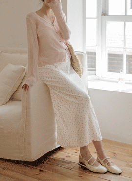 Maternity*Ribbed floral banding maternity skirt