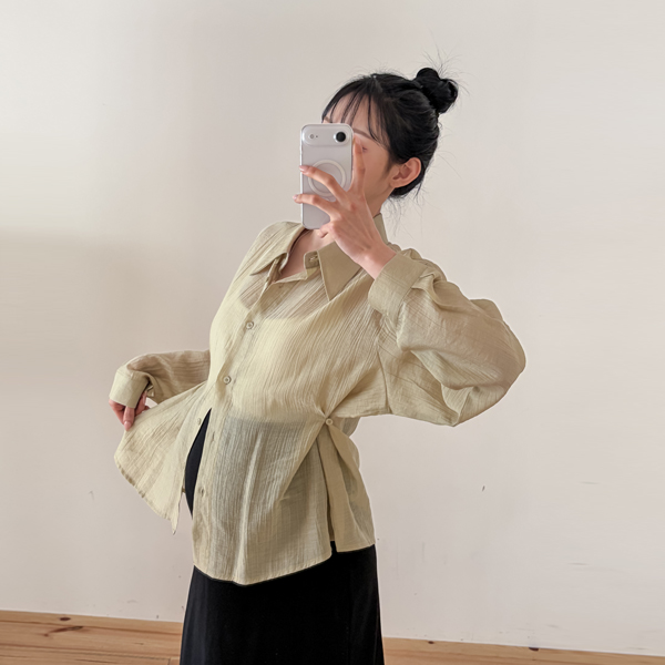 Maternity*Light Side Button Adjustment Shirt