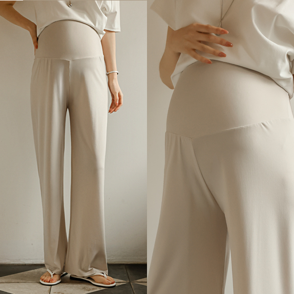 <b>[Shortness Added/Great Value/Cool Material💙]</b> [Coolity] Maternity* Cooling Touch Wide Maternity Pants