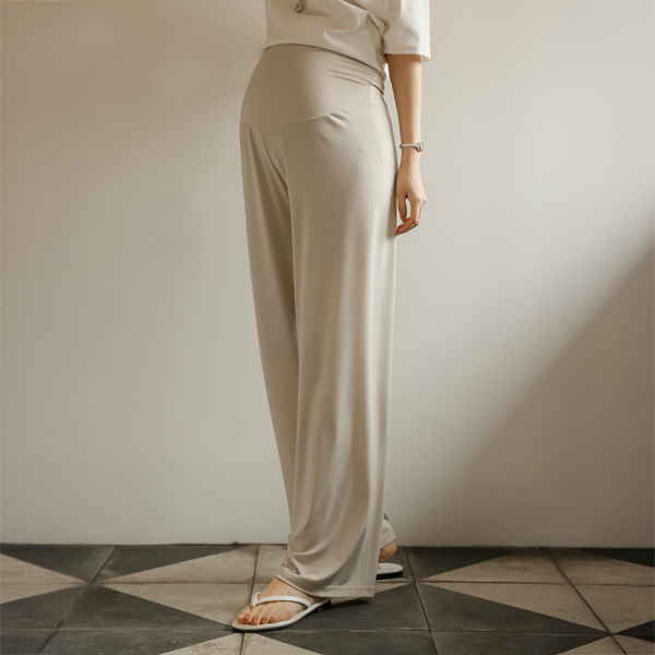 <b>[Special Offer 2-Piece Set]</b> [Coolity] Maternity Cooling Touch Wide Maternity Pants