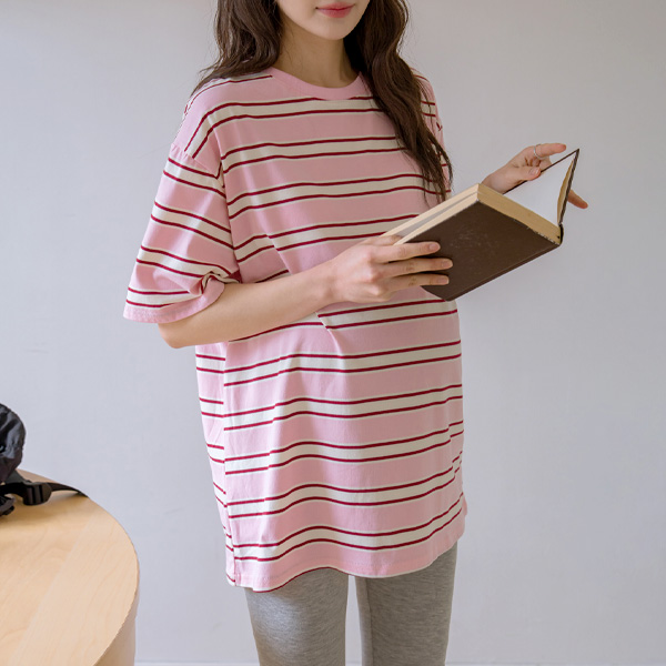 Maternity*Dayvin Stripe Boxy T-shirt
