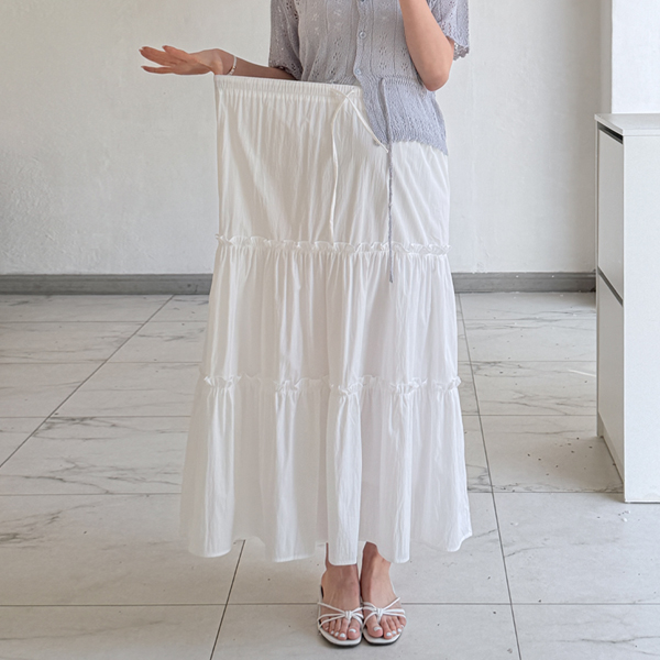 <b>[Wrinkle-Free/Full Elastic/Cancan]</b> [S-made] Maternity*Wrinkle-Free Adjustable Cancan Maternity Skirt