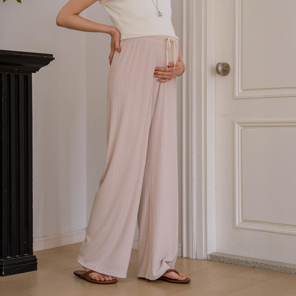 Maternity*Cotimo Ribbed High Maternity Pants