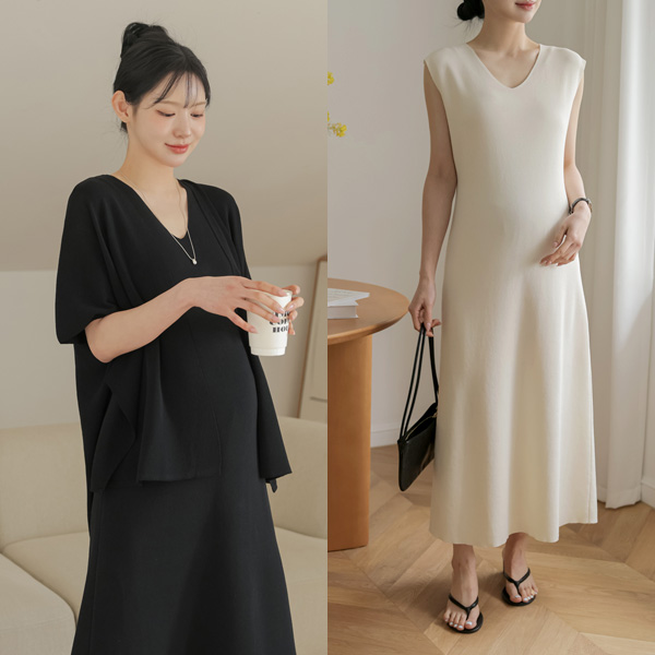 Maternity*Cool Shawl Cardigan Set Maternity Dress