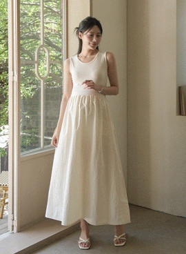 <b>[Over 30,000 Sold✨/School Uniform Item]</b> Maternity* Layered Pocket Sleeveless Maternity Dress