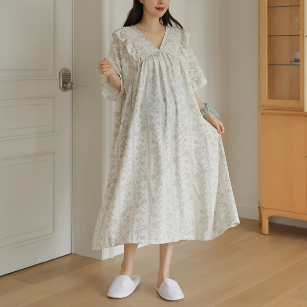 <b>[Special 2-Piece Deal]</b> <b>[Explosive Response❤️/Great Value/Pajamas]</b> Maternity* Home Wrinkle Frill Maternity Dress