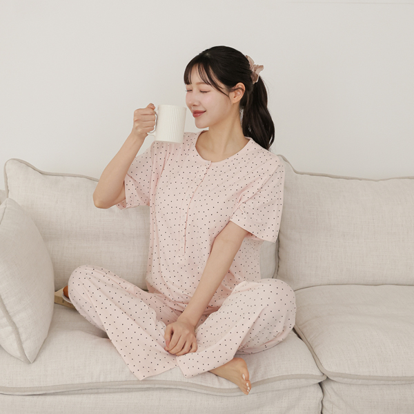 <b>[Bra-Free/Built-in Cups/Homewares]</b> [S-made] Nursing Wear*BeFree Heart Tteng Summer Nursing Set