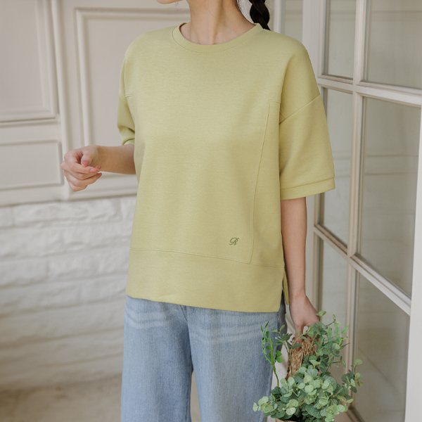 Maternity*Pony Embroidered Loose Fit Short Sleeve Sweatshirt