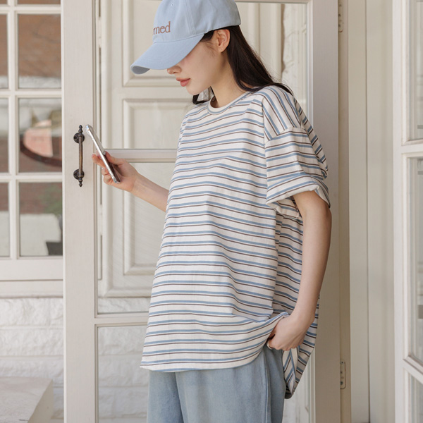 Maternity*Paula Striped Boxy T-shirt
