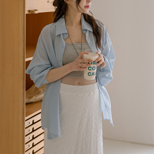 Maternity*Soft Tencel Airy Loose Fit Shirt