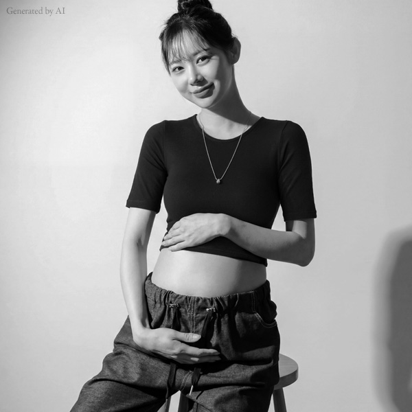 Maternity*Simple Round Crop Short Sleeves T-shirt (Maternity/Pregnancy Photo Shoot)