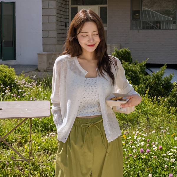 Maternity* Dio Linen Pendant Summer Cardigan