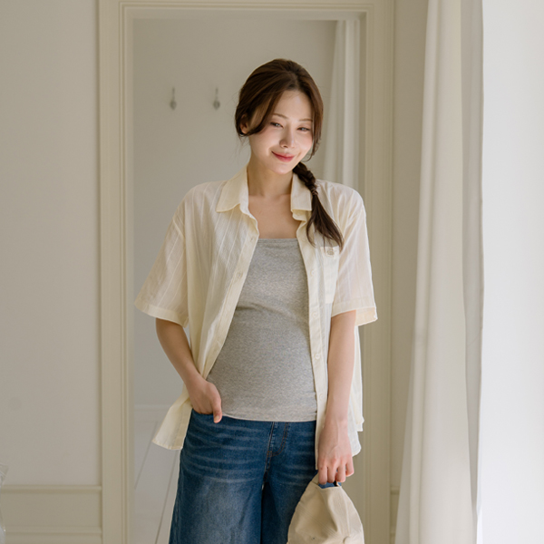 Maternity*Luke Punching Pendant Oversized Short Sleeve Shirt