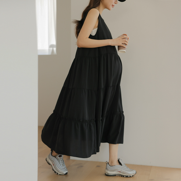 <b>[Loose Fit/Delicate/Body Shape Cover]</b> [S-made] Maternity*Flowy Frill Maternity Dress for All Seasons