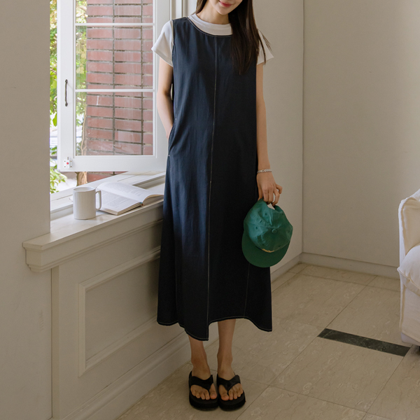 <b>[Opening Special]</b> <b>[Linen Dress/Highly Versatile]</b> [S-made] Maternity* Linen-like Stitch Point Maternity Dress