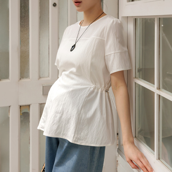 <b>[Adjustable Fit/Suitable for Pregnancy]</b> [S-made] Maternity*Seam Stopper Line Adjustment Maternity Blouse