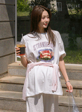 Maternity*Shortcake Oversized Short Sleeve Tee