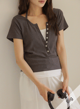 <b>[2 Sizes/Effortless Chic]</b> Maternity*Looney Layered Holter T-shirt