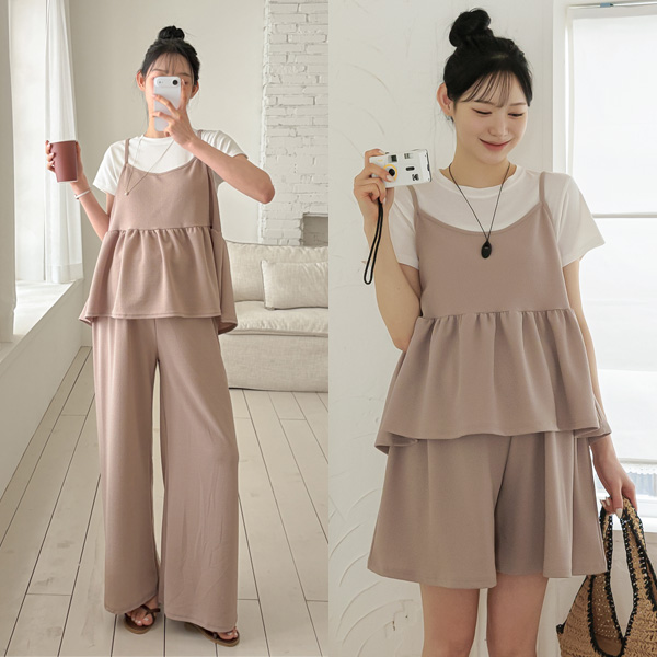 Maternity*Flare Bustier Top and Bottom Set