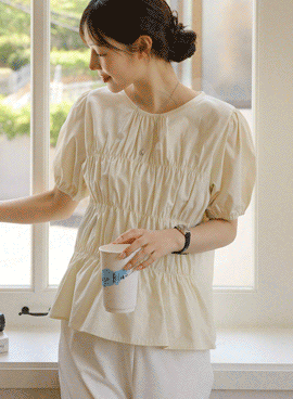 Maternity*Reno Back Ribbon Banding Blouse