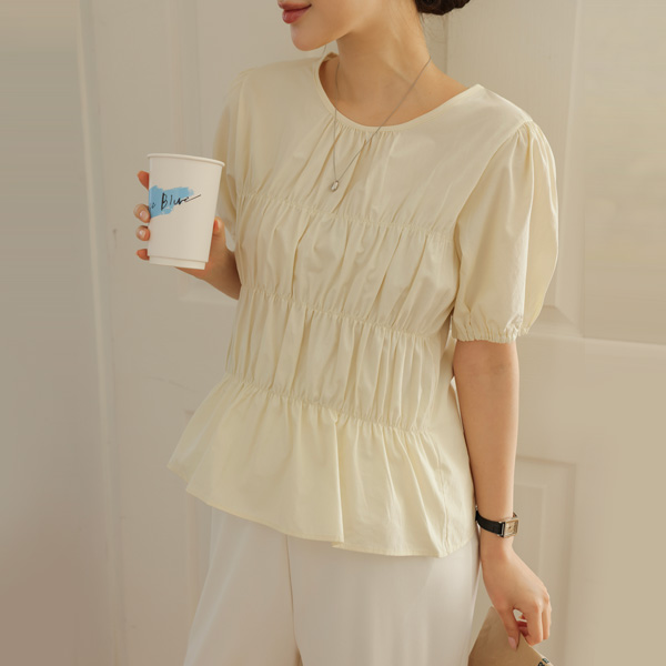 Maternity*Reno Back Ribbon Banding Blouse
